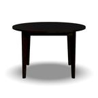Mesa de comedor redonda negra, estilo de mediados de siglo, 4 plazas