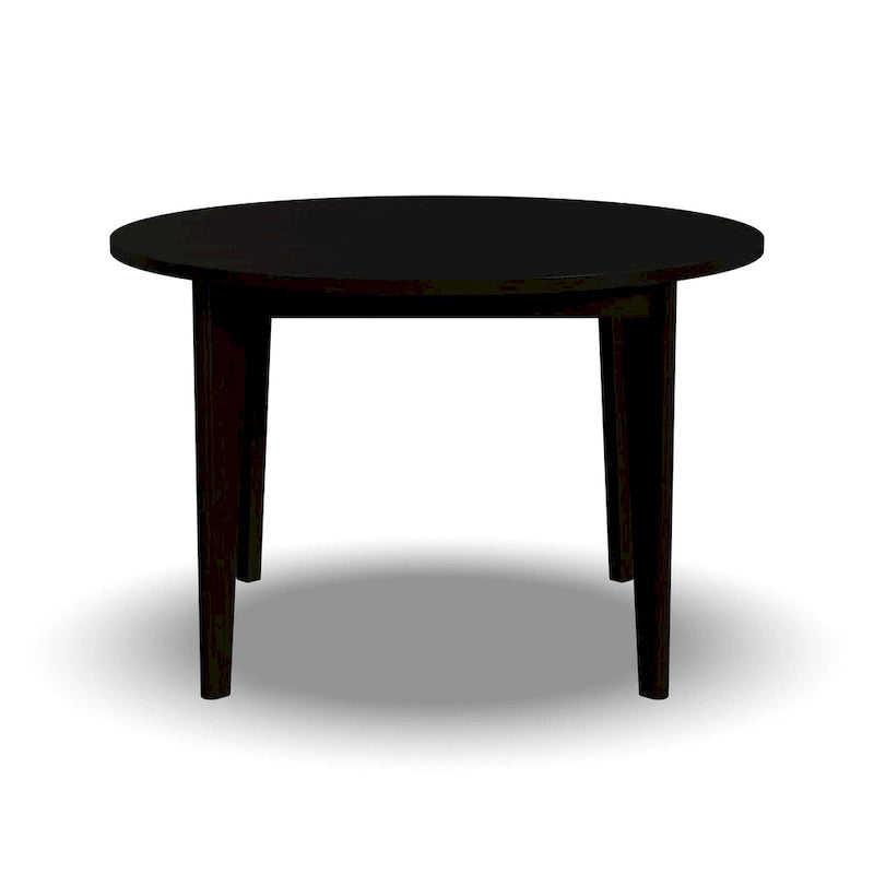 Mesa de comedor redonda negra, estilo de mediados de siglo, 4 plazas
