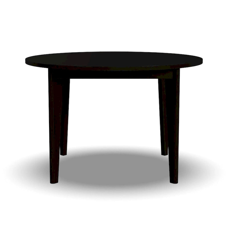 Mesa de comedor redonda negra, estilo de mediados de siglo, 4 plazas