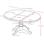 Mesa de comedor ovalada extensible de pedestal blanca, para 4 a 6 comensales