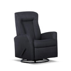 Sillón reclinable giratorio planeador de poliéster gris, 1 plaza