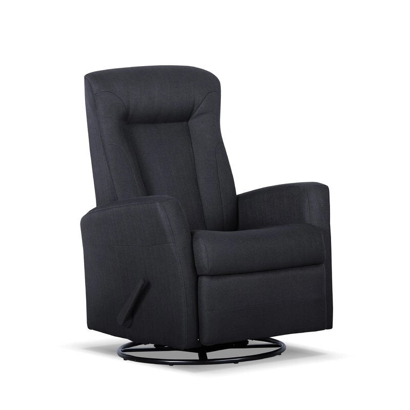 Sillón reclinable giratorio planeador de poliéster gris, 1 plaza