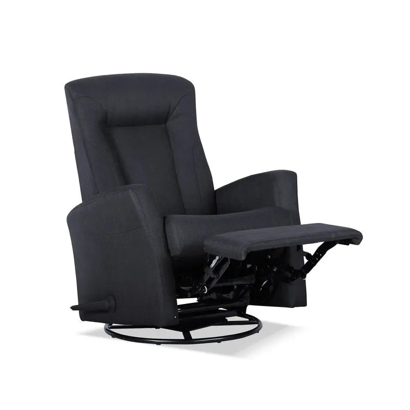 Sillón reclinable giratorio planeador de poliéster gris, 1 plaza