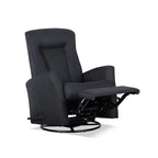Sillón reclinable giratorio planeador de poliéster gris, 1 plaza
