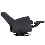 Sillón reclinable giratorio planeador de poliéster gris, 1 plaza