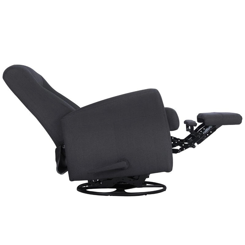 Sillón reclinable giratorio planeador de poliéster gris, 1 plaza