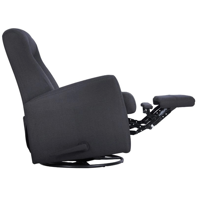 Sillón reclinable giratorio planeador de poliéster gris, 1 plaza