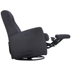 Sillón reclinable giratorio planeador de poliéster gris, 1 plaza