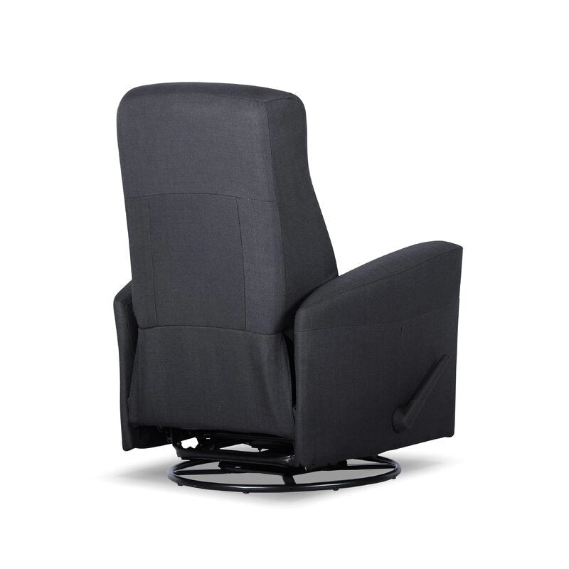 Sillón reclinable giratorio planeador de poliéster gris, 1 plaza