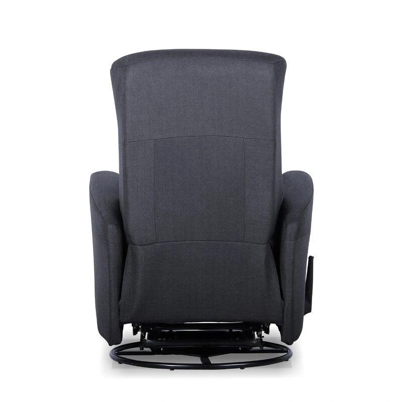 Sillón reclinable giratorio planeador de poliéster gris, 1 plaza