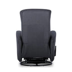 Sillón reclinable giratorio planeador de poliéster gris, 1 plaza