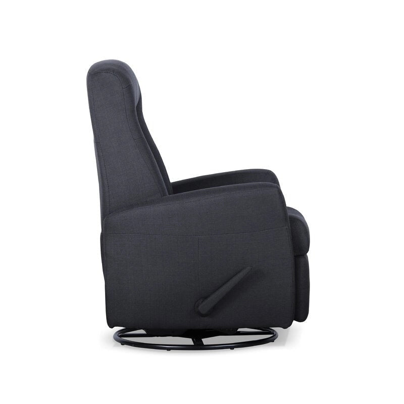 Sillón reclinable giratorio planeador de poliéster gris, 1 plaza