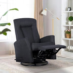 Sillón reclinable giratorio planeador de poliéster gris, 1 plaza
