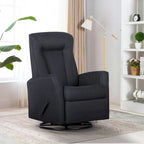 Sillón reclinable giratorio planeador de poliéster gris, 1 plaza