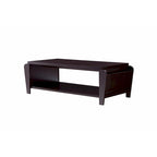 Mesa de centro contemporánea Cappuccino de 1 estante 55.5"