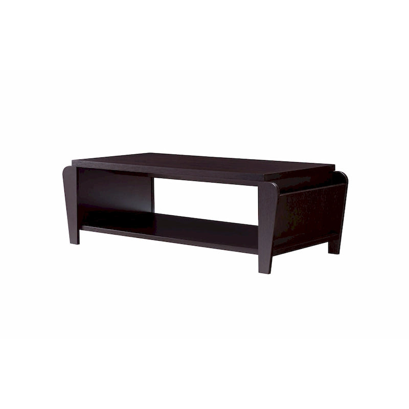 Mesa de centro contemporánea Cappuccino de 1 estante 55.5"