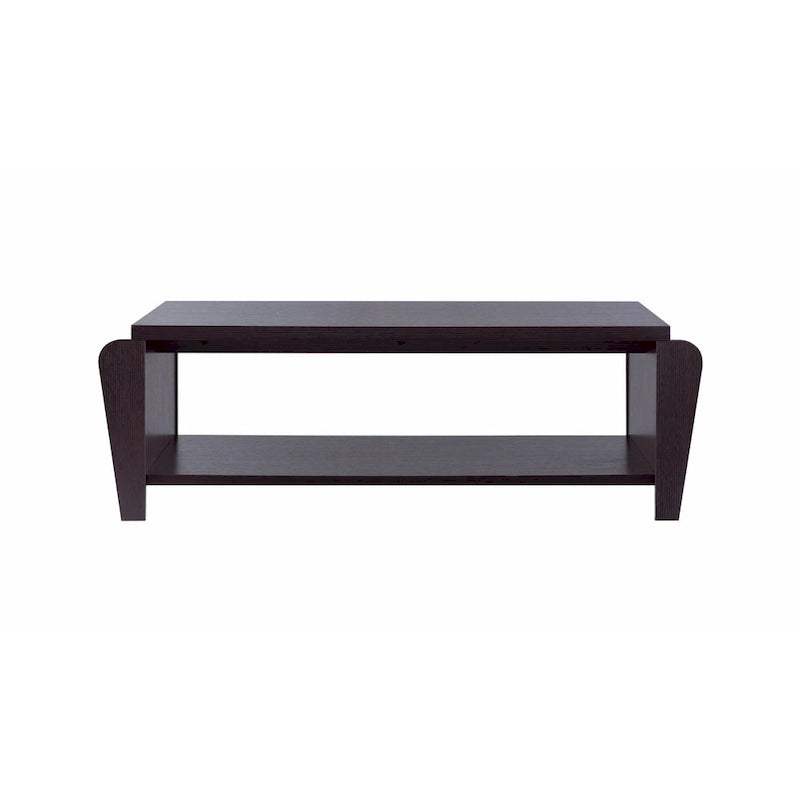 Mesa de centro contemporánea Cappuccino de 1 estante 55.5"