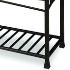 Mesa Consola para Sofá con Cubierta de Madera de Roble y Base de Metal