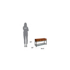 Mesa Consola para Sofá con Cubierta de Madera de Roble y Base de Metal