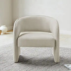 Sillón decorativo moderno con respaldo abierto, asiento individual, gris/lino