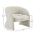 Sillón decorativo moderno con respaldo abierto, asiento individual, gris/lino