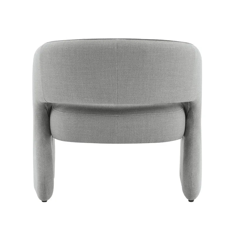 Sillón decorativo moderno con respaldo abierto, asiento individual, gris/lino