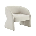 Sillón decorativo moderno con respaldo abierto, asiento individual, gris/lino