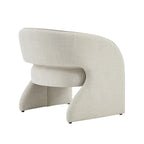 Sillón decorativo moderno con respaldo abierto, asiento individual, gris/lino