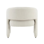 Sillón decorativo moderno con respaldo abierto, asiento individual, gris/lino