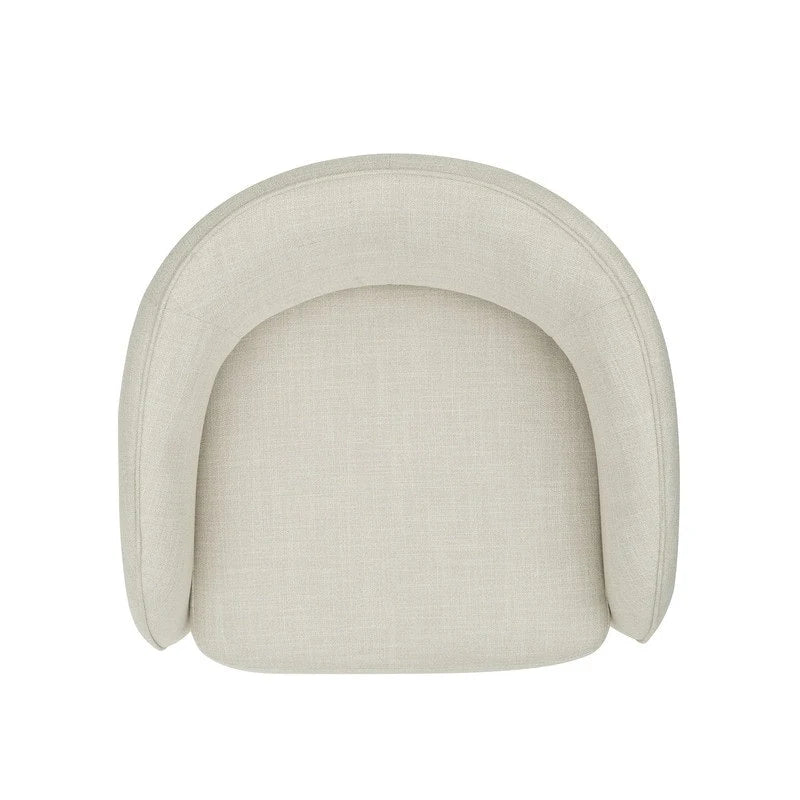 Sillón decorativo moderno con respaldo abierto, asiento individual, gris/lino