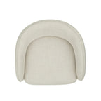 Sillón decorativo moderno con respaldo abierto, asiento individual, gris/lino