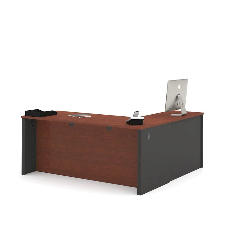 Escritorio esquinero de cerezo con pedestal – Usuario individual