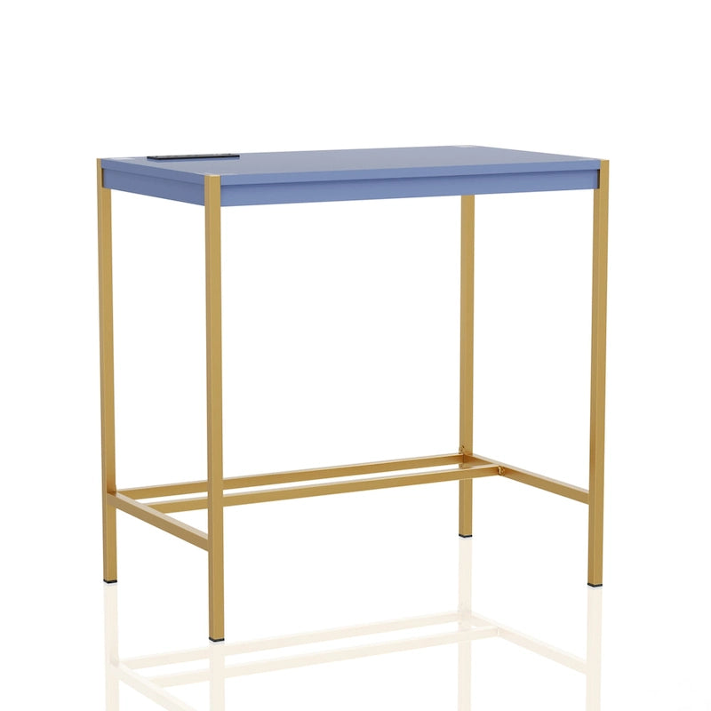 Escritorio de acero bicolor blanco/rosa/azul/oliva/azul Aruba con puerto USB – Individual