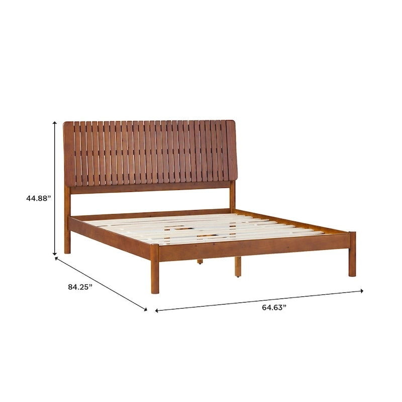 Cabecero de listones verticales negro/marrón, cama Queen – Para 2