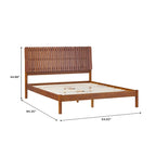 Cabecero de listones verticales negro/marrón, cama Queen – Para 2