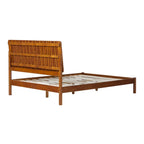 Cabecero de listones verticales negro/marrón, cama Queen – Para 2