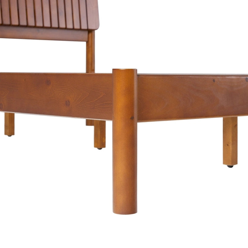 Cabecero de listones verticales negro/marrón, cama Queen – Para 2