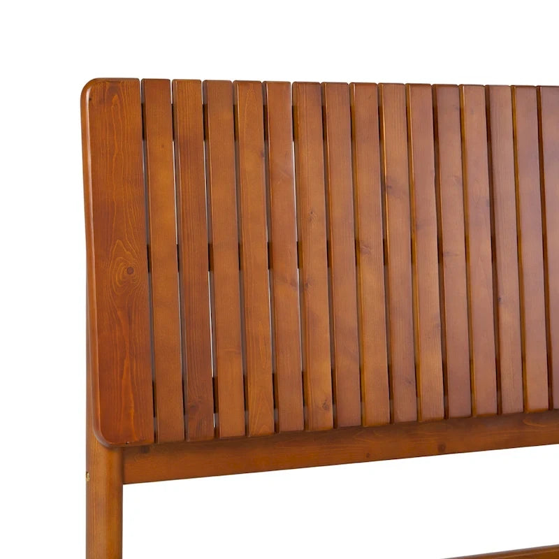 Cabecero de listones verticales negro/marrón, cama Queen – Para 2
