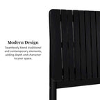 Cabecero de listones verticales negro/marrón, cama Queen – Para 2