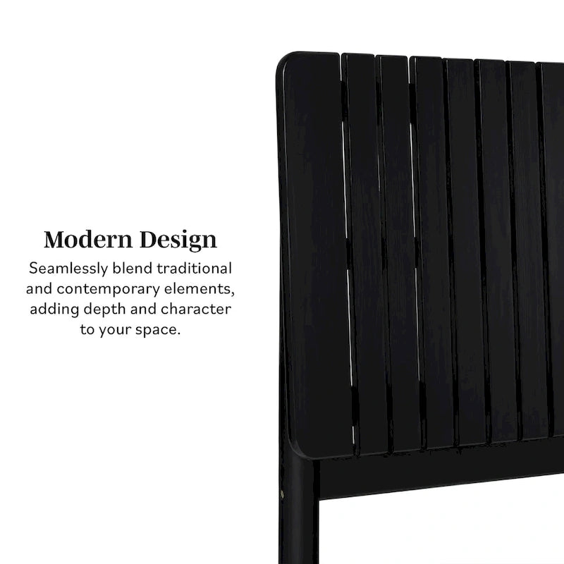 Cabecero de listones verticales negro/marrón, cama Queen – Para 2
