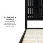 Cabecero de listones verticales negro/marrón, cama Queen – Para 2