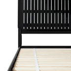 Cabecero de listones verticales negro/marrón, cama Queen – Para 2