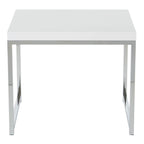 Mesa auxiliar rectangular Espresso / acabado natural – Patas cromadas, individual