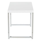 Mesa auxiliar rectangular Espresso / acabado natural – Patas cromadas, individual
