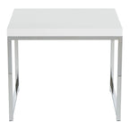 Mesa auxiliar rectangular Espresso / acabado natural – Patas cromadas, individual