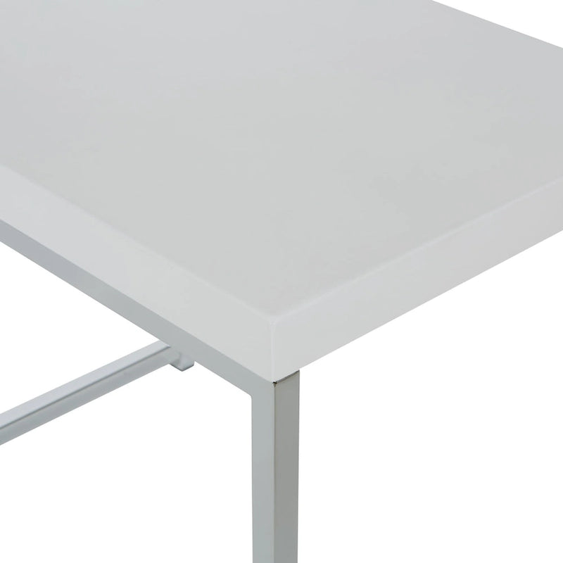 Mesa auxiliar rectangular Espresso / acabado natural – Patas cromadas, individual