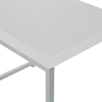 Mesa auxiliar rectangular Espresso / acabado natural – Patas cromadas, individual