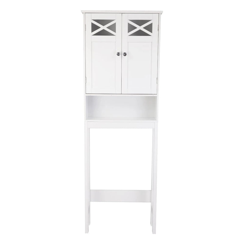 Armario de suelo de MDF blanco de dos puertas para baño – 1 persona