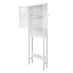 Armario de suelo de MDF blanco de dos puertas para baño – 1 persona