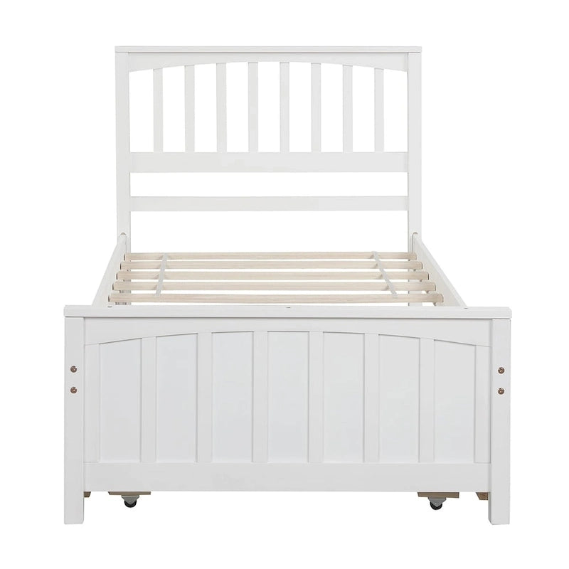 Cama Plataforma Doble Gris / Blanca con Cama Nido – Para 2 Personas